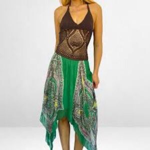 BCBG crochet & Silk dress size XS